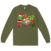Army Green feliz navidad santa Long Sleeve Tee - MaliasSmallBusiness