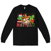 Black feliz navidad santa Long Sleeve Tee - MaliasSmallBusiness