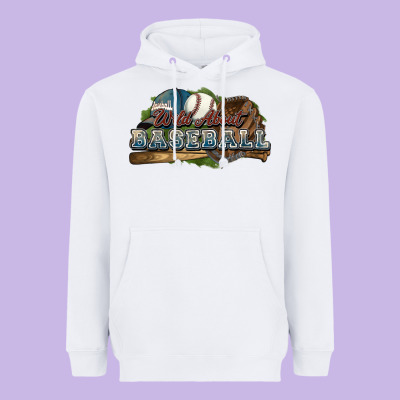 Wild About Baseball Heavyweight Hoodie Designed By Howdyjamesfarm