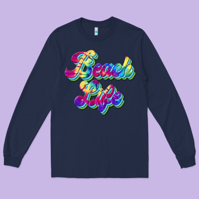 Beach Life Long Sleeve Tee Designed By Jahusdesignshop