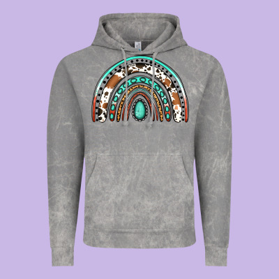 Western Rainbow Vintage Hoodie Designed By Jasminsmagicworld