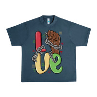 Midnight Navy love juneteenth Urban Heavy Tee - MaliasSmallBusiness