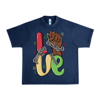 Navy love juneteenth Urban Heavy Tee - MaliasSmallBusiness