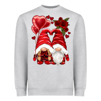 Heather Grey valentines day gnomies Heavyweight Sweatshirt - NancyCooperArtShop