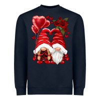 Navy valentines day gnomies Heavyweight Sweatshirt - NancyCooperArtShop