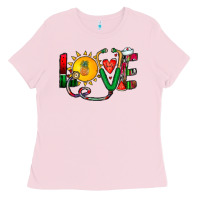 Bubblegum Pink summer nurse Ladies Tee - CowhideDigitalArt