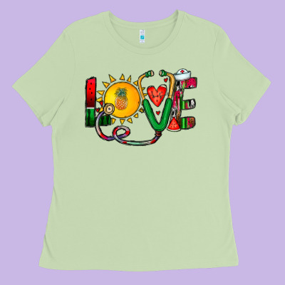 Summer Nurse Ladies Tee Designed By Cowhidedigitalart