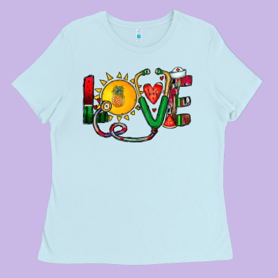 Summer Nurse Ladies Tee Designed By Cowhidedigitalart