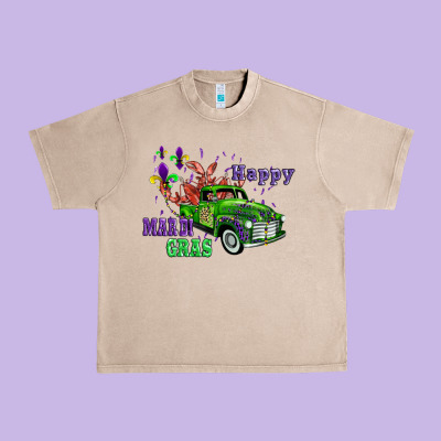 Mardi Gras With Truck Urban Heavy Tee Designed By Adodesignshop