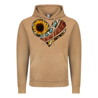 Vintage Camel western sunflower cowhide  heart Vintage Hoodie - Jasminsmagicworld