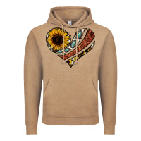 Vintage Coffee western sunflower cowhide  heart Vintage Hoodie - Jasminsmagicworld