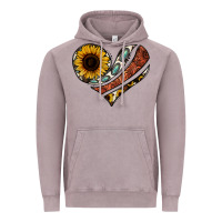 Vintage Zinc western sunflower cowhide  heart Vintage Hoodie - Jasminsmagicworld