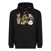 Black Farm animal coffee cups Heavyweight Hoodie - HowdyJamesFarm