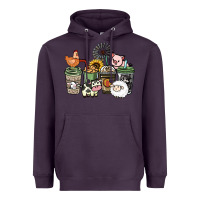 Plum Farm animal coffee cups Heavyweight Hoodie - HowdyJamesFarm