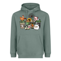 Sage Farm animal coffee cups Heavyweight Hoodie - HowdyJamesFarm