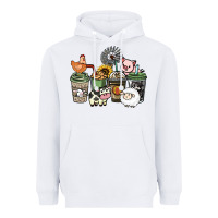 White Farm animal coffee cups Heavyweight Hoodie - HowdyJamesFarm