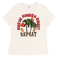 Bone sunrise sunburn sunnset repeat Ladies Tee - CowhideDigitalArt