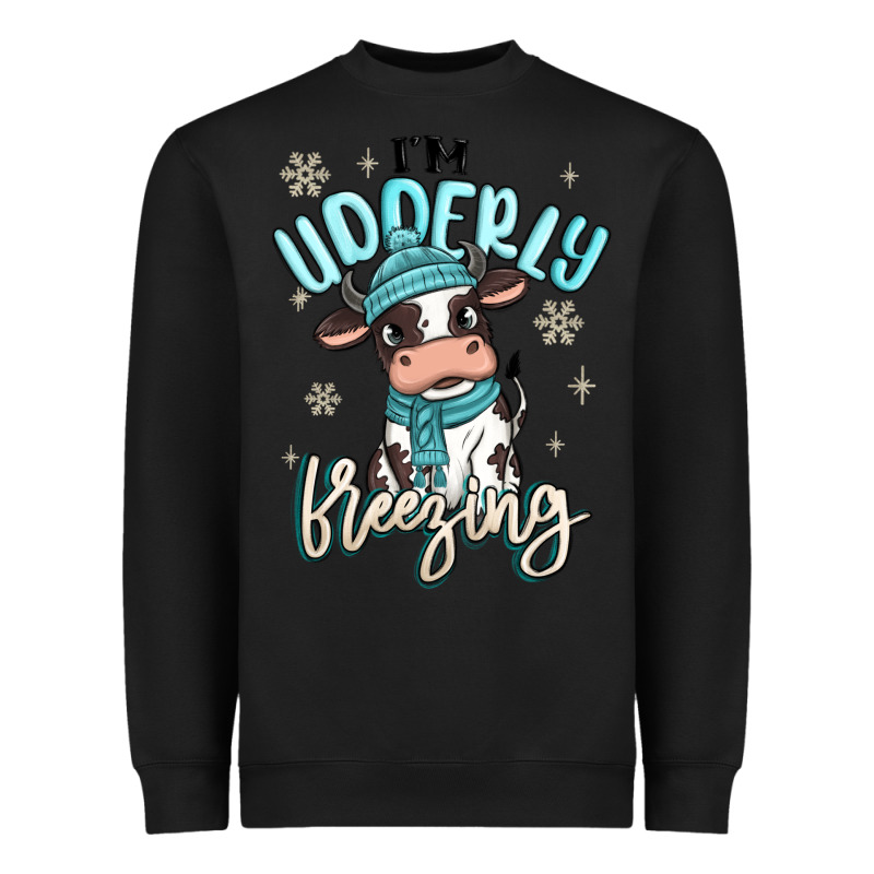I'm Udderly Freezing Baby Cow Heavyweight Sweatshirt by MaliasSmallBusiness | Teevron