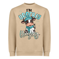 Mushroom i'm udderly freezing baby cow Heavyweight Sweatshirt - MaliasSmallBusiness