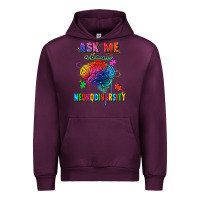 Mauve Wine ask me about neurodiversity Urban Hoodie - FaDigitalArtStudio