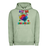 Pigment Oil Green ask me about neurodiversity Urban Hoodie - FaDigitalArtStudio
