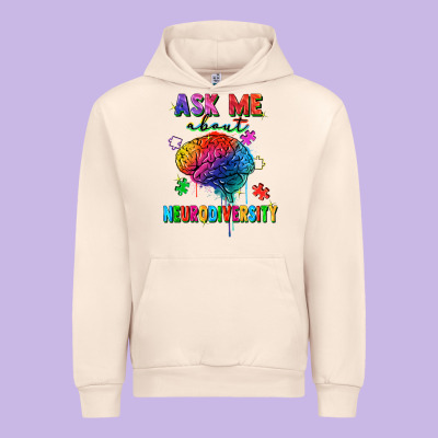Ask Me About Neurodiversity Urban Hoodie Designed By Fadigitalartstudio