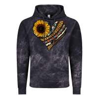 Cloud Black western sunflower leopard cowhide heart Vintage Hoodie - Jasminsmagicworld