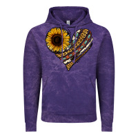 Cloud Purple western sunflower leopard cowhide heart Vintage Hoodie - Jasminsmagicworld