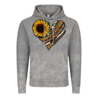 Cloud Rock western sunflower leopard cowhide heart Vintage Hoodie - Jasminsmagicworld