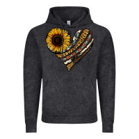 Vintage Black western sunflower leopard cowhide heart Vintage Hoodie - Jasminsmagicworld