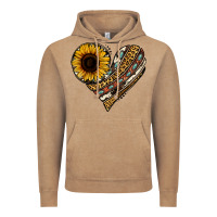 Vintage Coffee western sunflower leopard cowhide heart Vintage Hoodie - Jasminsmagicworld