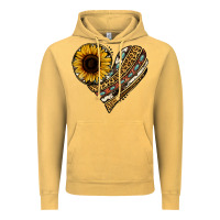 Vintage Mustard western sunflower leopard cowhide heart Vintage Hoodie - Jasminsmagicworld
