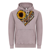 Vintage Zinc western sunflower leopard cowhide heart Vintage Hoodie - Jasminsmagicworld