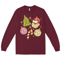 Burgundy christmas conchas Long Sleeve Tee - MaliasSmallBusiness