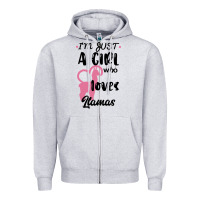 Heather Grey Just A Girl Who Loves Llamas I Love Llamas Zipper Hoodie - Bettercallsaul