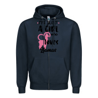 Navy Just A Girl Who Loves Llamas I Love Llamas Zipper Hoodie - Bettercallsaul