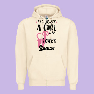 Just A Girl Who Loves Llamas I Love Llamas Zipper Hoodie Designed By Bettercallsaul