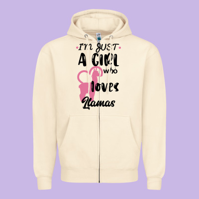Just A Girl Who Loves Llamas I Love Llamas Zipper Hoodie Designed By Bettercallsaul