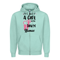 Seafoam Just A Girl Who Loves Llamas I Love Llamas Zipper Hoodie - Bettercallsaul