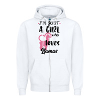 White Just A Girl Who Loves Llamas I Love Llamas Zipper Hoodie - Bettercallsaul