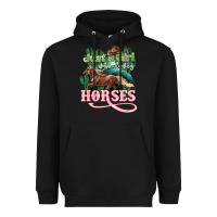 Black Just a girl who loves Horses Heavyweight Hoodie - HowdyJamesFarm