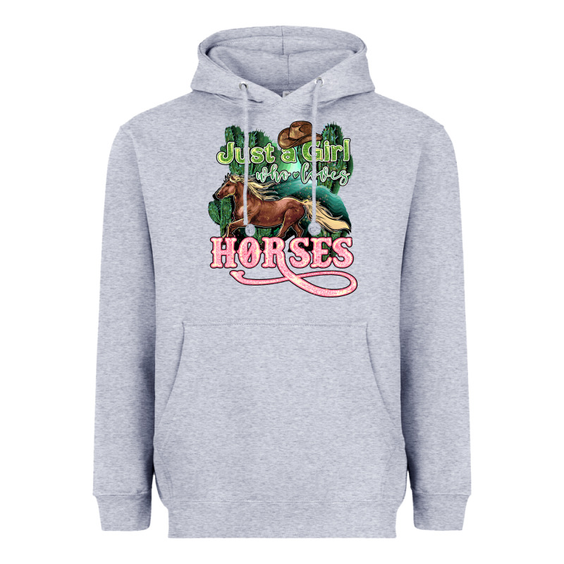 Just A Girl Who Loves Horses Heavyweight Hoodie by HowdyJamesFarm | Teevron