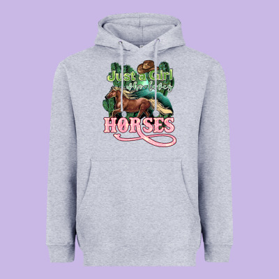 Just A Girl Who Loves Horses Heavyweight Hoodie Designed By Howdyjamesfarm
