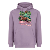 Lavender Just a girl who loves Horses Heavyweight Hoodie - HowdyJamesFarm