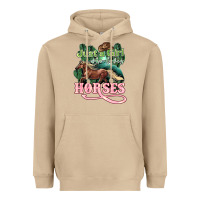 Mushroom Just a girl who loves Horses Heavyweight Hoodie - HowdyJamesFarm