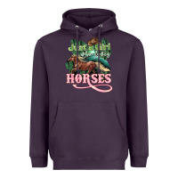 Plum Just a girl who loves Horses Heavyweight Hoodie - HowdyJamesFarm