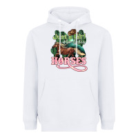 White Just a girl who loves Horses Heavyweight Hoodie - HowdyJamesFarm