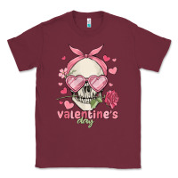 Burgundy valentine's day skull Classic Tee - MaliasSmallBusiness