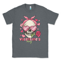 Charcoal Heather valentine's day skull Classic Tee - MaliasSmallBusiness