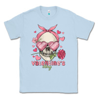 Dusty Blue valentine's day skull Classic Tee - MaliasSmallBusiness